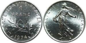 R0310 France 1 Franc Semeuse Roty 1974 Sortie Coffret FDC -> Make Offer