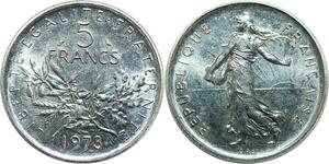 R0313 France 5 Francs Semeuse Roty 1973 Sortie Coffret FDC -> Make Offer