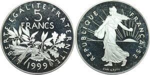 R0314 France 5 Francs Semeuse Roty 1999 Sortie Coffret BE Proof