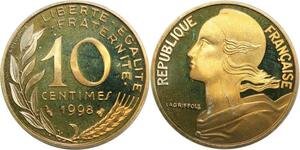R0324 France 10 Centimes Marianne Lagriffoul 1998 Sortie Coffret BE Proof