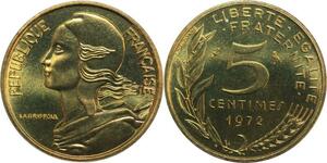 R0339 France 5 Centimes Marianne Lagriffoul 1972 sortie du coffret FDC