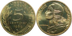 R0340 France 5 Centimes Marianne Lagriffoul 1969 sortie du coffret FDC