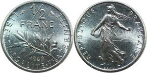 R0344 France 1/2 Franc Semeuse Roty 1969 sortie du coffret FDC -> Make Offer