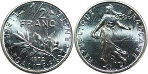 R0345 France 1/2 Franc Semeuse Roty 1972 sortie du coffret FDC -> Make Offer