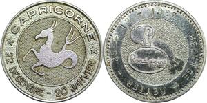 R0348 Médaille Signe Zodiaque Capricorne H. Reyter Rond Point 25.12.1927