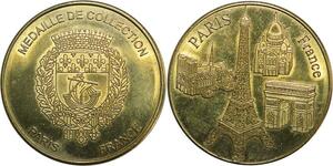 R0349 Médaille Collection Paris Tour Eiffel Sacré Coeur Arc Triomphe SUP