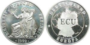 R0359 Germany Medal Europe Ecu 1992 Einigkeit recht Freiheit Proof - Offer
