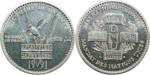 R0374 Medal Victoire Paix Koweit ONU 1991 USA France GB Allies UNC - Offer