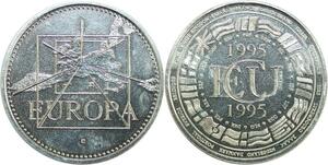 R0375 Europa France Medal Ecu differentes conversions FR GBP DEM 1995 UNC