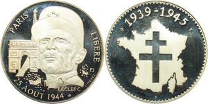 R0386 Médaille France Maréchal Division Leclerc 25 août 1944 Paris Proof