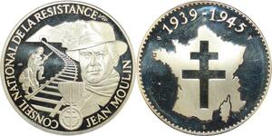 R0391 Médaille Conseil National Résistance Jean Moulin 1939 1945 Proof