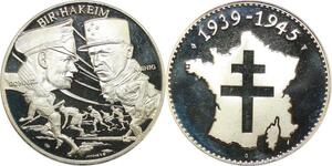 R0393 Médaille Bataille Bir-Hakeim Rommel Nazi Koenig 1939-1945 Proof