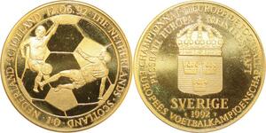 R0420 Sweden Medal Football Championship Netherlands Scotland 1992 UNC