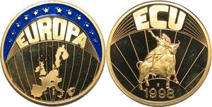 R0422 Europa Medal Ecu Peuples encore libres en 1998 Taureaux Liberté Proof