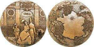 R0428 Medaille France 100ans Société Générale Banque Banksters 1864 1964