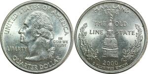 R0477 USA Maryland 1/4 Quarter 1/4 Dollar George Washington 2000 UNC ->Offer
