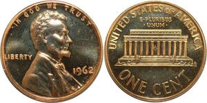 R0481 USA One Cent Lincoln Memorial 1962 Proof ->Make Offer