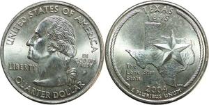 R0482 USA Texas 1/4 Quarter 1/4 Dollar George Washington The Lone Star 2004 