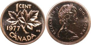 R0483 Canada 1 Cent Elizabeth II 1977 Proof ->Make Offer