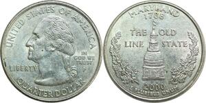 R0484 USA Maryland 1/4 Quarter 1/4 Dollar George Washington 2000 UNC ->Offer