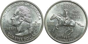 R0490 USA Delaware 1/4 Quarter 1/4 Dollar Washington 1787 1999 AU+ ->Make Offer