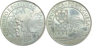 R0495 Portugal 200 Escudos Colomb 1991 UNC ->Make Offer