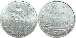 R0511 French Polynesia 5 Francs IEOM 1993 UNC ->Make Offer