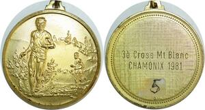 R0523 France Médaille Cross Mont Blanc Chamonix 1981 AU SUP ->Make Offer
