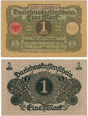 R0525 Germany Banknote 1 Mark 1920 AU+ -> Make Offer