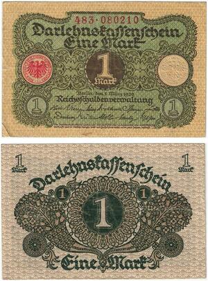 R0535 Germany Banknote 1 Mark 1920 -> Make Offer