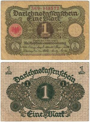R0539 Germany Banknote 1 Mark 1920 -> Make Offer