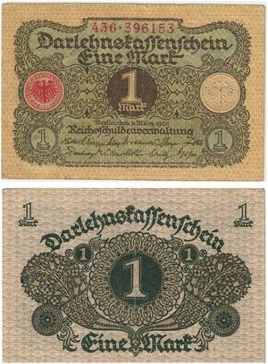R0541 Germany Banknote 1 Mark 1920 -> Make Offer