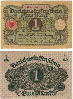 R0544 Germany Banknote 1 Mark 1920 -> Make Offer
