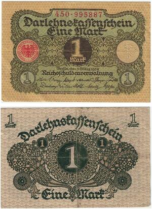R0545 Germany Banknote 1 Mark 1920 -> Make Offer