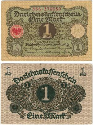 R0547 Germany Banknote 1 Mark 1920 AU -> Make Offer