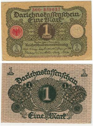 R0549 Germany Banknote 1 Mark 1920 AU -> Make Offer