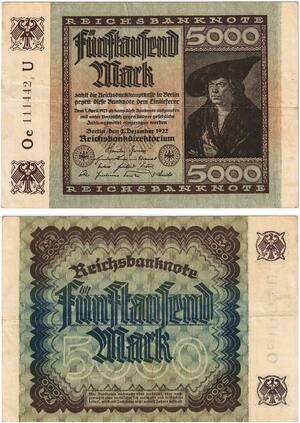 R0593 Germany Banknote Inflation 5000 Mark 1922 -> Make Offer