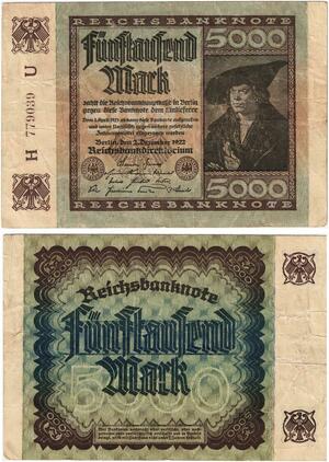 R0595 Germany Banknote Inflation 5000 Mark 1922 -> Make Offer