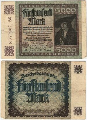 R0598 Germany Banknote Inflation  5000 Mark 1922 -> Make Offer