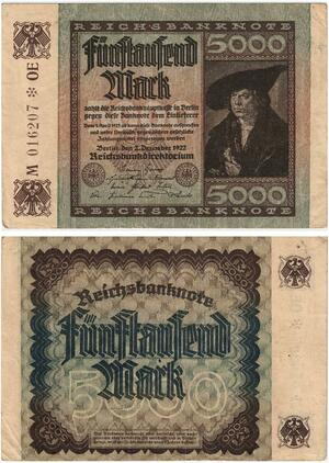 R0600 Germany Banknote Inflation 5000 Mark 1922 -> Make Offer