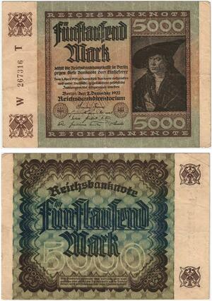 R0611 Germany Banknote Inflation  5000 Mark 1922 -> Make Offer
