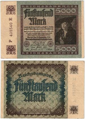 R0612 Germany Banknote Inflation 5000 Mark 1922 -> Make Offer