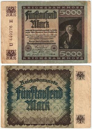 R0614 Germany Banknote Inflation 5000 Mark 1922 -> Make Offer