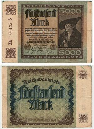 R0616 Germany Banknote Inflation 5000 Mark 1922 -> Make Offer