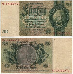 R0623 Germany Banknote 50 Reichsmark 1933 -> Make Offer