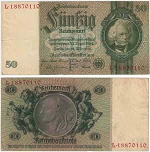 R0625 Germany Banknote 50 Reichsmark 1933 AU -> Make Offer