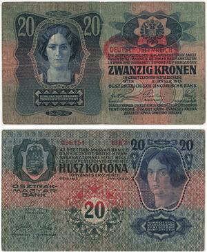R0627 Austria Hungary Deutschosterreich 20 Korona 1913 -> Make Offer