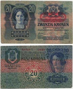 R0630 Austria Hungary Deutschosterreich 20 Korona 1913 -> Make Offer