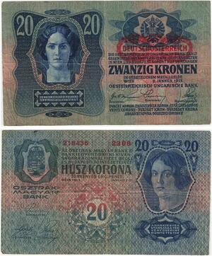 R0633 Austria Hungary Deutschosterreich 20 Korona 1913 -> Make Offer