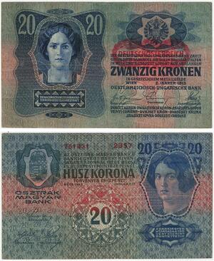 R0635 Austria Hungary Deutschosterreich 20 Korona 1913 -> Make Offer